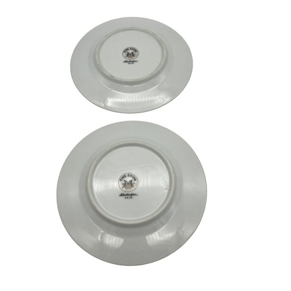 Fine China of Japan Huntington 2 Bread Butter Plates White Flowers Platinum Trim - Picture 4 of 7